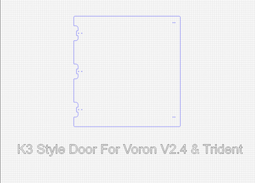 K3 Style 6mm Acrylic door for Voron printers By Gdsolar